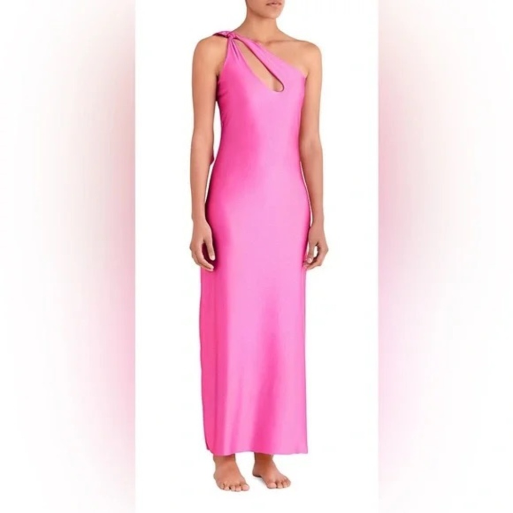 Baobab Taki‎ One-Shoulder Maxi Dress in Bubblegum